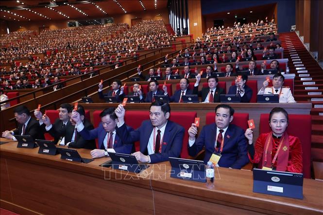 Đoàn đại biểu Đảng bộ tỉnh Nghệ An dự phiên họp trù bị Đại hội XIV của Đảng. Ảnh: TTXVN