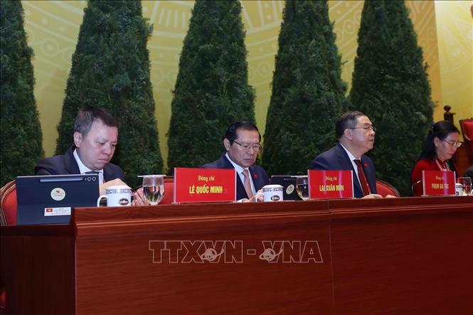 Các đại biểu dự phiên họp trù bị Đại hội XIV của Đảng. Ảnh: TTXVN