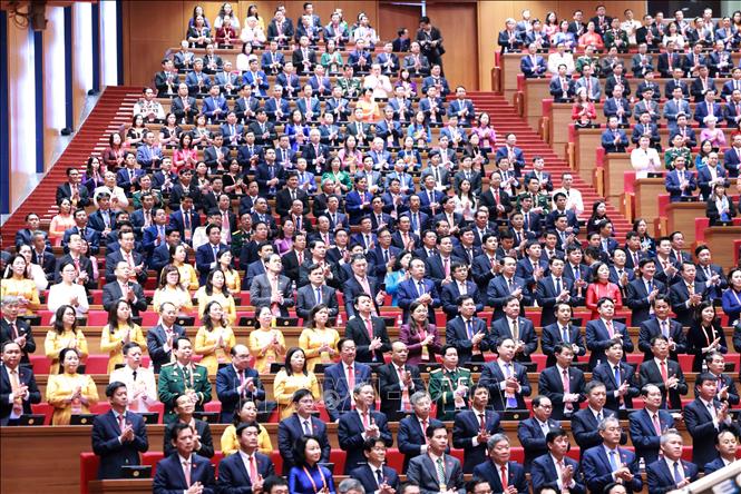 Các đại biểu tham dự phiên họp trù bị Đại hội XIV của Đảng. Ảnh: TTXVN