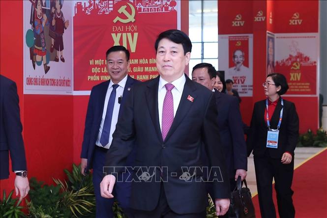 State President Luong Cuong comes to attend the Congress. VNA Photo