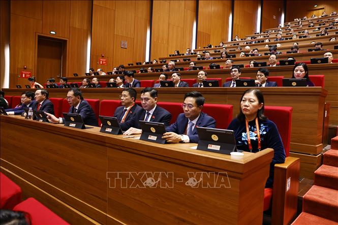 Đoàn đại biểu Đảng bộ tỉnh Thanh Hoá dự phiên họp trù bị Đại hội XIV của Đảng. Ảnh: TTXVN