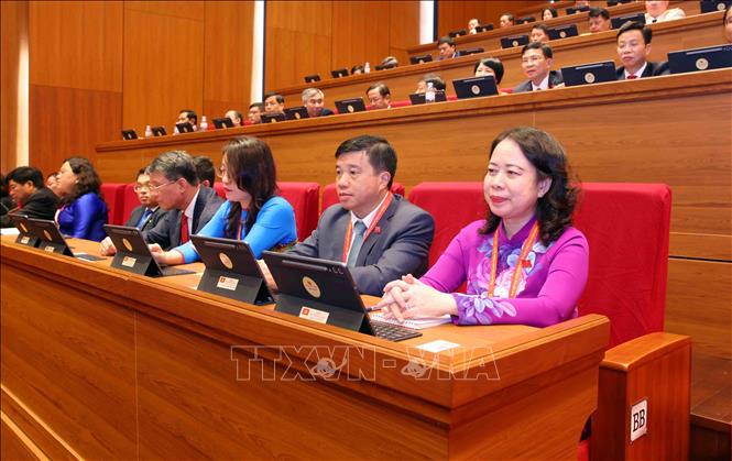 Đoàn đại biểu Đảng bộ tỉnh Lâm Đồng tham dự phiên họp trù bị Đại hội Đảng toàn quốc lần thứ XIV. Ảnh: TTXVN