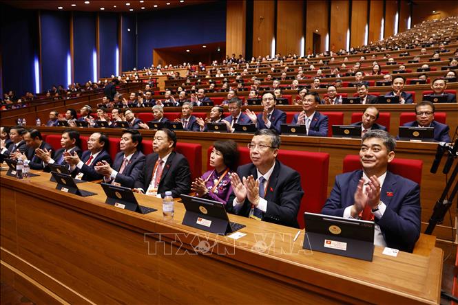 Đoàn đại biểu Đảng bộ Chính phủ dự phiên họp trù bị Đại hội XIV của Đảng. Ảnh: TTXVN    