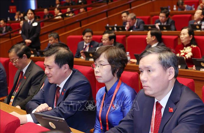 Đoàn đại biểu Đảng bộ Chính phủ tham dự phiên họp trù bị Đại hội XIV của Đảng. Ảnh: TTXVN