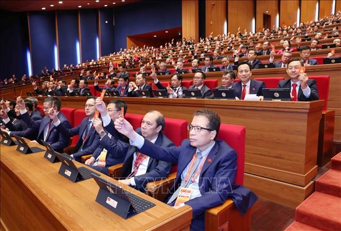 Đoàn đại biểu Đảng bộ Chính phủ tham dự phiên họp trù bị Đại hội XIV của Đảng. Ảnh: TTXVN