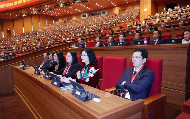 Đoàn đại biểu Đảng bộ tỉnh Bắc Ninh tham dự phiên họp trù bị Đại hội XIV của Đảng. Ảnh: TTXVN