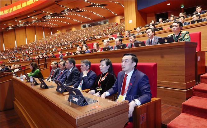 Đoàn đại biểu Đảng bộ tỉnh Bắc Ninh tham dự phiên họp trù bị Đại hội XIV của Đảng. Ảnh: TTXVN