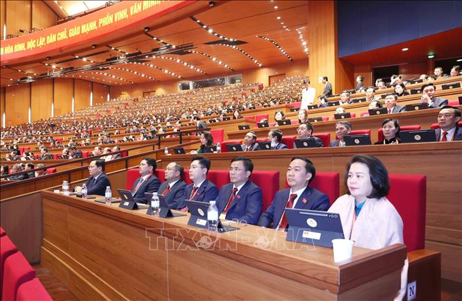 Đoàn đại biểu Đảng bộ tỉnh Bắc Ninh tham dự phiên họp trù bị Đại hội XIV của Đảng. Ảnh: TTXVN