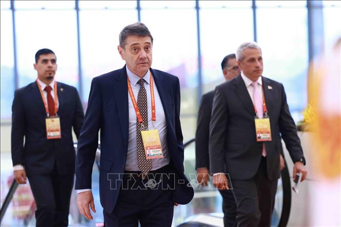 Các đại biểu quốc tế đến dự phiên khai mạc Đại hội XIV của Đảng. Ảnh: TTXVN