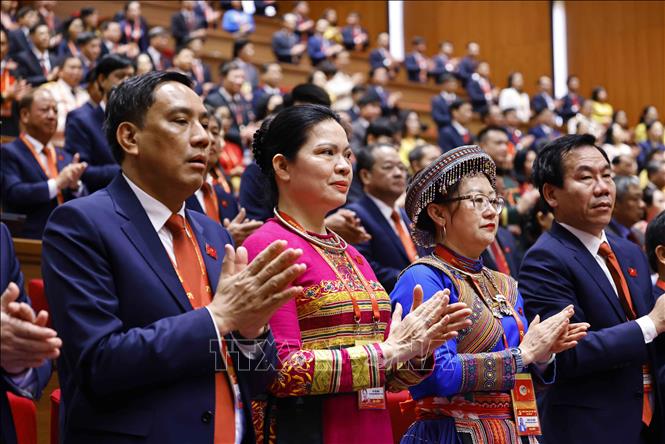 Các đại biểu tham dự phiên khai mạc Đại hội XIV của Đảng. Ảnh: TTXVN
