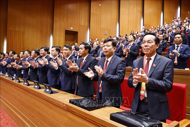 Các đại biểu tham dự phiên khai mạc Đại hội XIV của Đảng. Ảnh: TTXVN
