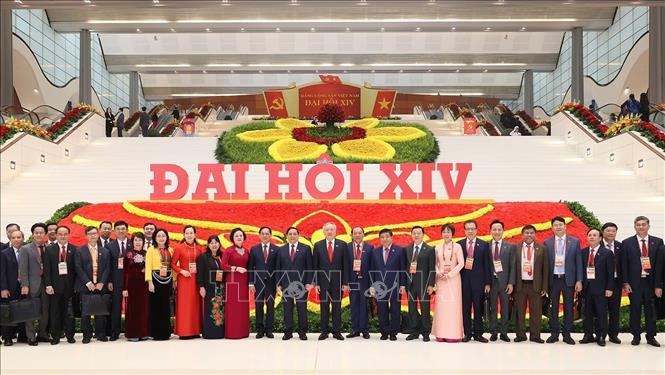 Các đại biểu dự phiên khai mạc Đại hội chụp ảnh lưu niệm. Ảnh: TTXVN
