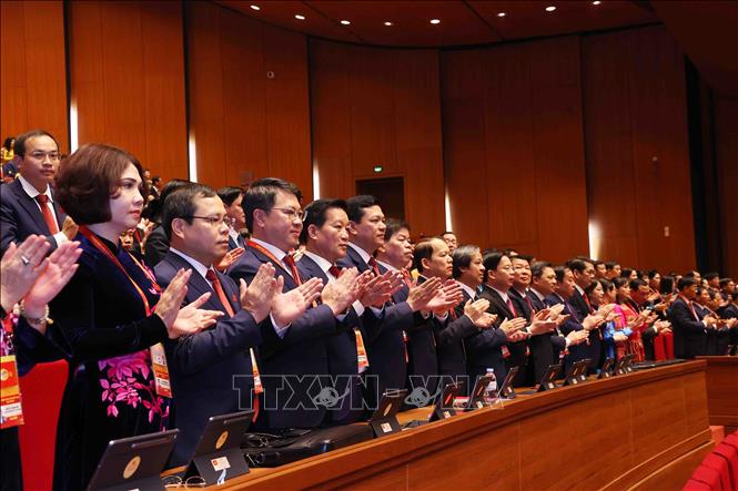 Các đại biểu tham dự phiên khai mạc Đại hội XIV của Đảng. Ảnh: TTXVN