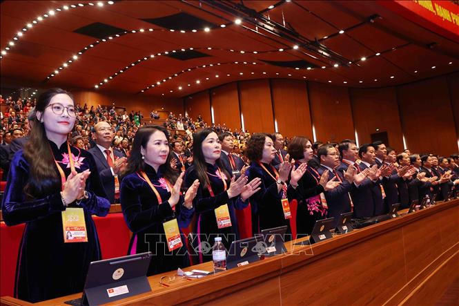 Các đại biểu tham dự phiên khai mạc Đại hội XIV của Đảng. Ảnh: TTXVN