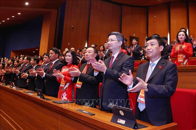 Các đại biểu tham dự phiên khai mạc Đại hội XIV của Đảng. Ảnh: TTXVN