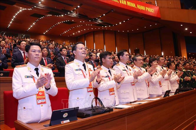 Các đại biểu tham dự phiên khai mạc Đại hội XIV của Đảng. Ảnh: TTXVN