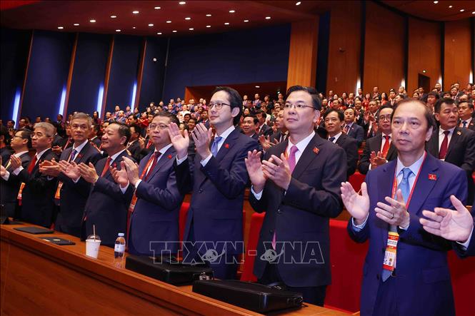 Các đại biểu tham dự phiên khai mạc Đại hội XIV của Đảng. Ảnh: TTXVN