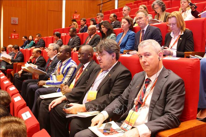 Đoàn đại biểu khách quốc tế tham dự Phiên khai mạc Đại hội XIV của Đảng. Ảnh: TTXVN. Ảnh: TTXVN