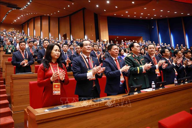 Các đại biểu dự phiên khai mạc Đại hội XIV của Đảng. Ảnh: TTXVN