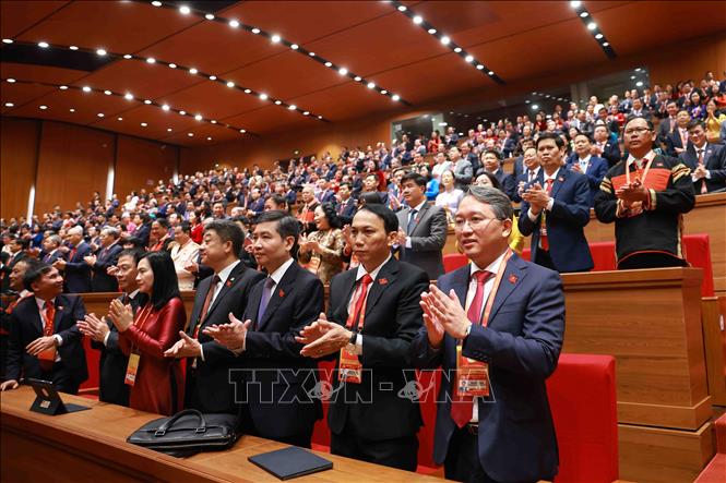 Các đại biểu tham dự phiên khai mạc Đại hội XIV của Đảng. Ảnh: TTXVN