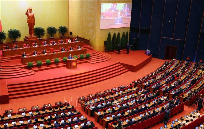 Quang cảnh phiên khai mạc Đại hội XIV của Đảng. Ảnh: TTXVN