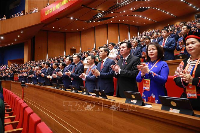 Các đại biểu tham dự phiên khai mạc Đại hội XIV của Đảng. Ảnh: TTXVN