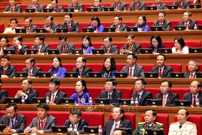 Các đại biểu dự phiên khai mạc Đại hội XIV của Đảng. Ảnh: TTXVN