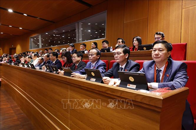 Các đại biểu tham dự phiên khai mạc Đại hội XIV của Đảng. Ảnh: TTXVN