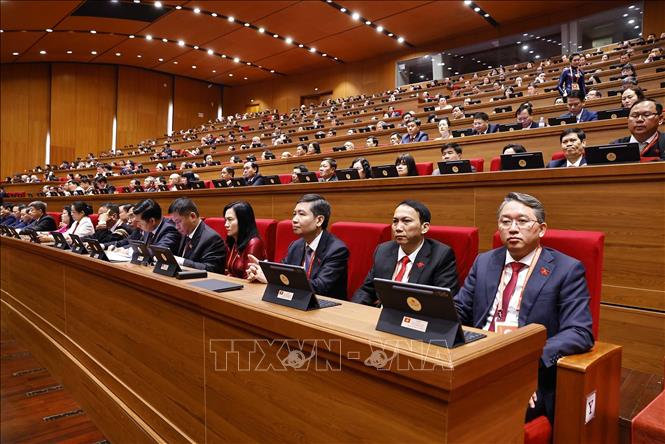 Các đại biểu tham dự phiên khai mạc Đại hội XIV của Đảng. Ảnh: TTXVN