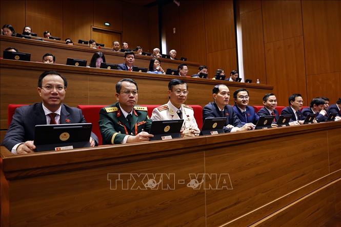 Các đại biểu tham dự phiên khai mạc Đại hội XIV của Đảng. Ảnh: TTXVN