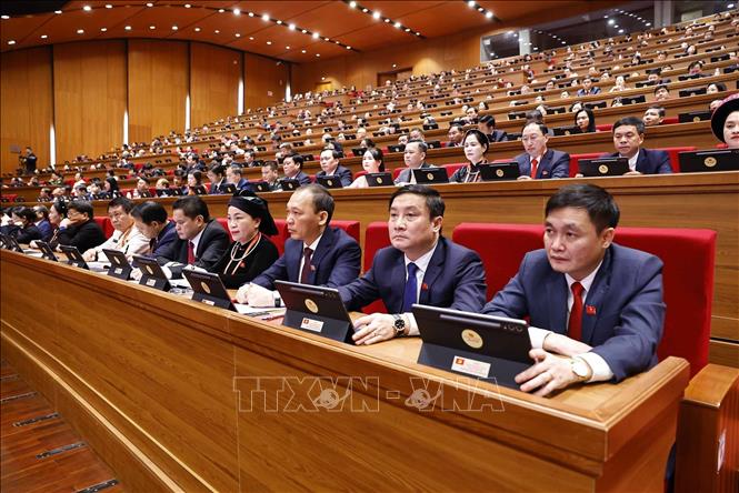 Các đại biểu tham dự phiên khai mạc Đại hội XIV của Đảng. Ảnh: TTXVN