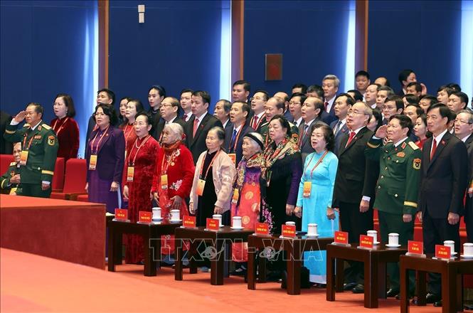 Các đại biểu dự phiên khai mạc Đại hội XIV của Đảng. Ảnh: TTXVN