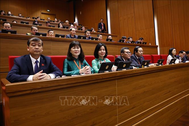 Các đại biểu tham dự phiên khai mạc Đại hội XIV của Đảng. Ảnh: TTXVN