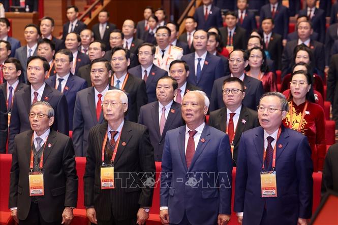 Các đại biểu dự phiên khai mạc Đại hội XIV của Đảng. Ảnh: TTXVN