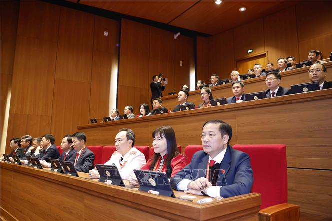 Đoàn đại biểu Đảng bộ tỉnh Lâm Đồng dự phiên khai mạc Đại hội XIV của Đảng. Ảnh: TTXVN