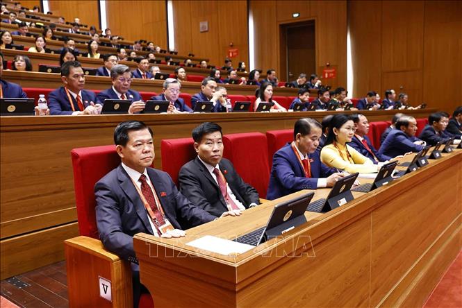 Các đại biểu tham dự phiên khai mạc Đại hội XIV của Đảng. Ảnh: TTXVN