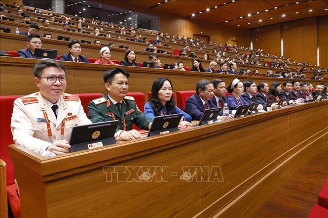 Đoàn đại biểu Đảng bộ tỉnh Phú Thọ dự phiên khai mạc Đại hội XIV của Đảng. Ảnh: TTXVN
