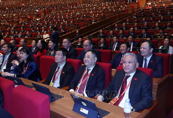 Đoàn đại biểu Đảng bộ Quốc hội dự phiên khai mạc Đại hội XIV của Đảng. Ảnh: TTXVN