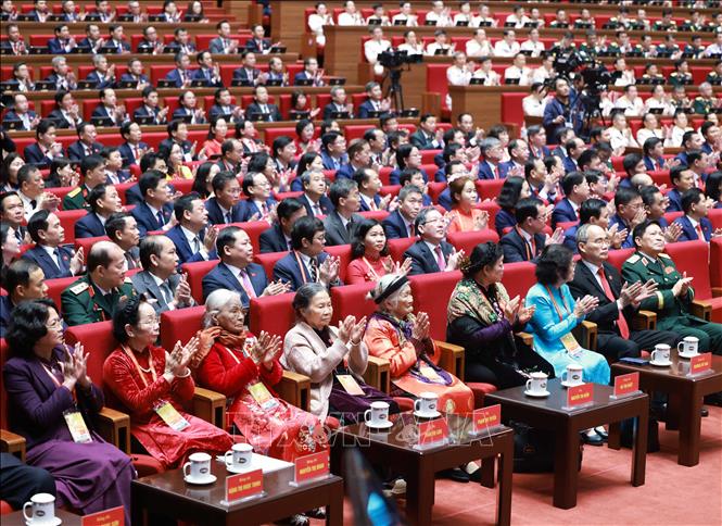 Các đại biểu tham dự phiên khai mạc Đại hội XIV của Đảng. Ảnh: TTXVN