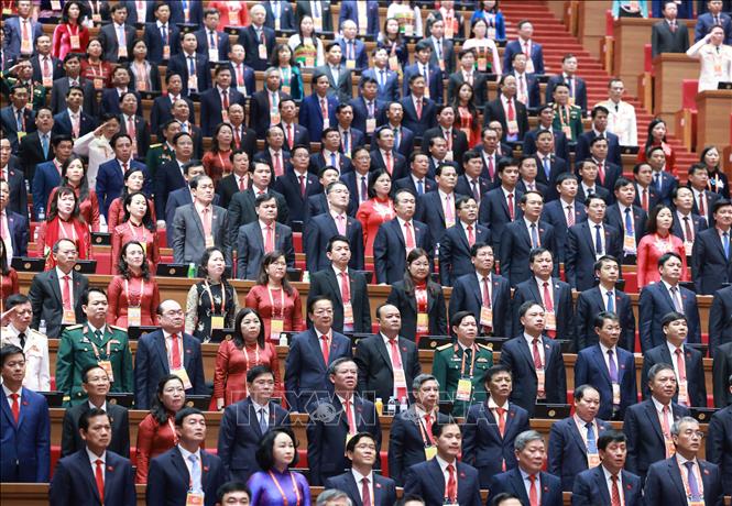 Các đại biểu dự phiên khai mạc Đại hội XIV của Đảng. Ảnh: TTXVN