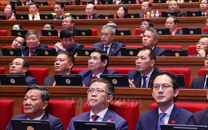 Các đại biểu tham dự phiên khai mạc Đại hội XIV của Đảng. Ảnh: TTXVN