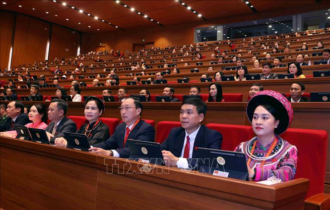 Các đại biểu tham dự phiên khai mạc Đại hội XIV của Đảng. Ảnh: TTXVN