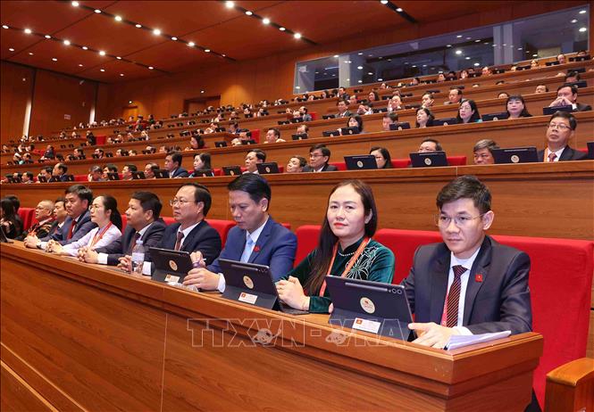 Các đại biểu tham dự phiên khai mạc Đại hội XIV của Đảng. Ảnh: TTXVN