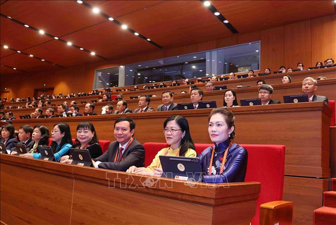 Các đại biểu tham dự phiên khai mạc Đại hội XIV của Đảng. Ảnh: TTXVN