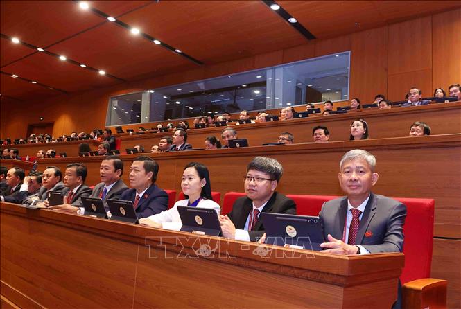 Các đại biểu tham dự phiên khai mạc Đại hội XIV của Đảng. Ảnh: TTXVN