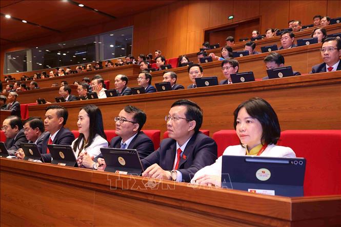 Các đại biểu tham dự phiên khai mạc Đại hội XIV của Đảng. Ảnh: TTXVN