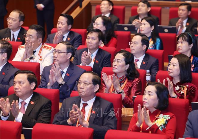 Đại biểu Đảng bộ Quốc hội dự phiên khai mạc Đại hội. Ảnh: TTXVN