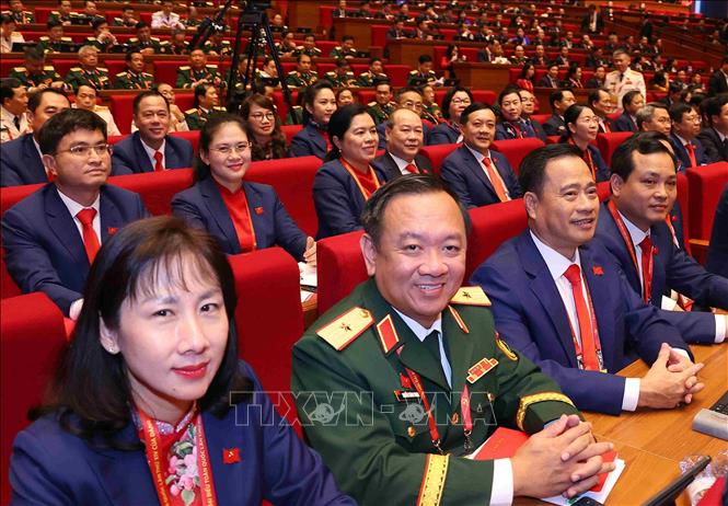 Các đại biểu tham dự phiên khai mạc Đại hội XIV của Đảng. Ảnh: TTXVN