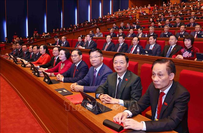 Các đại biểu tham dự phiên khai mạc Đại hội XIV của Đảng. Ảnh: TTXVN