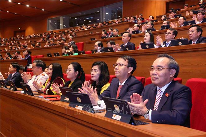 Các đại biểu tham dự phiên khai mạc Đại hội XIV của Đảng. Ảnh: TTXVN